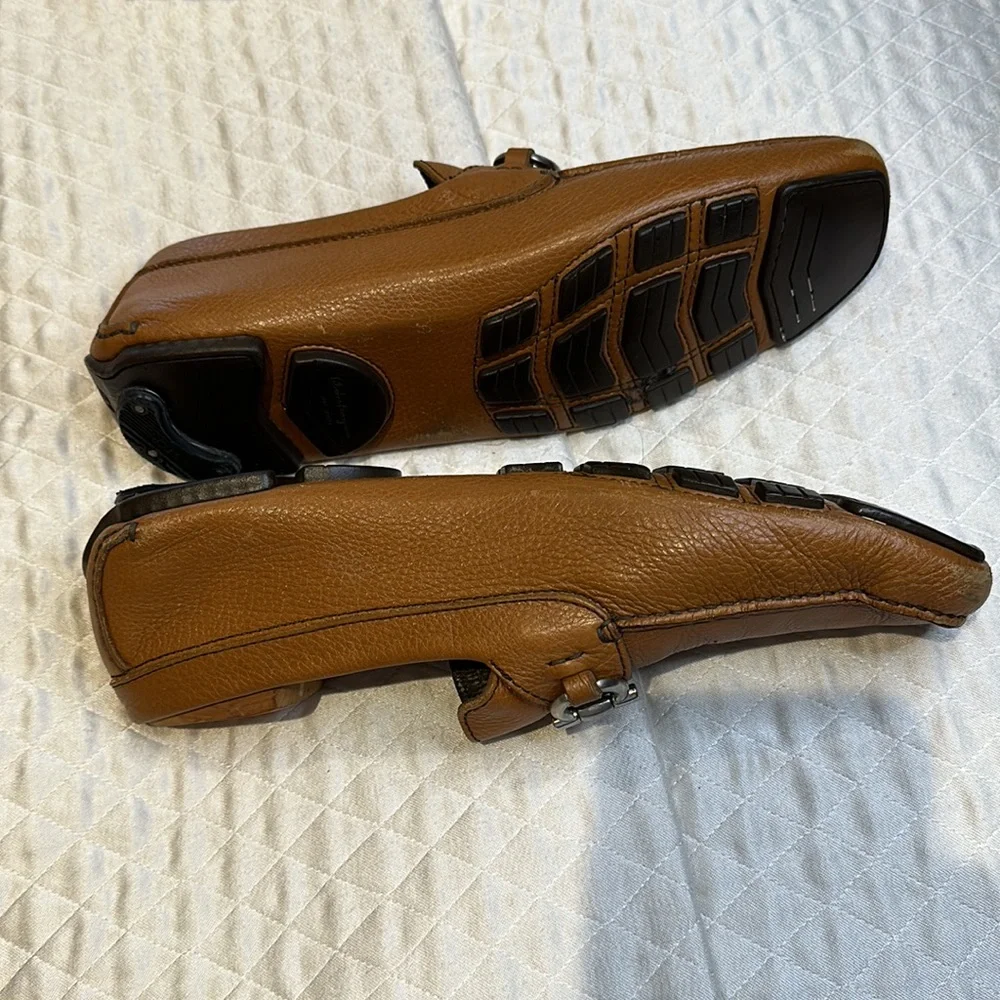 Salvatore Ferragamo Men's Leather Bit Loafers in Cognac Brown